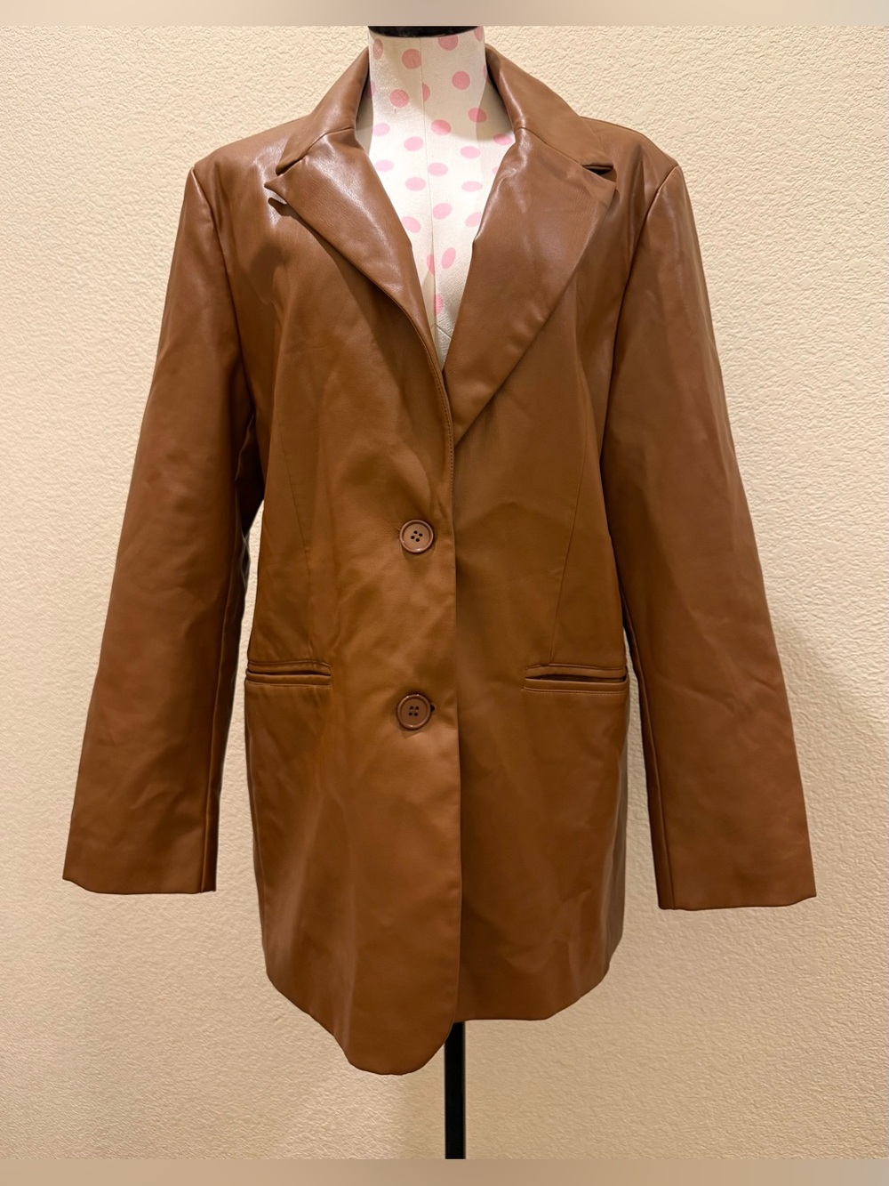 Rebecca Minkoff Chestnut Brown Faux Leather Blazer
